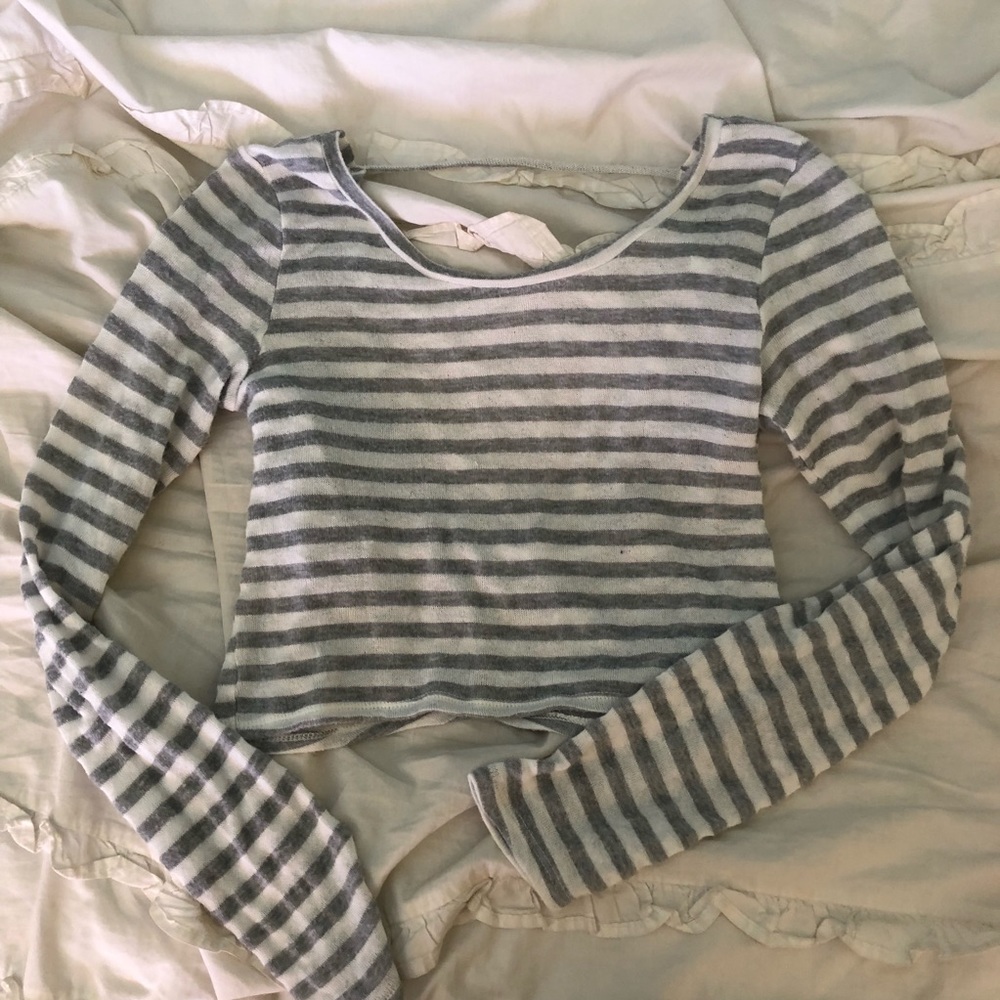 Striped Long Sleeve crop top